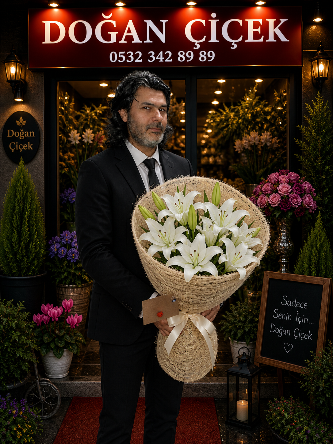 Beyaz Lilyum Buketi