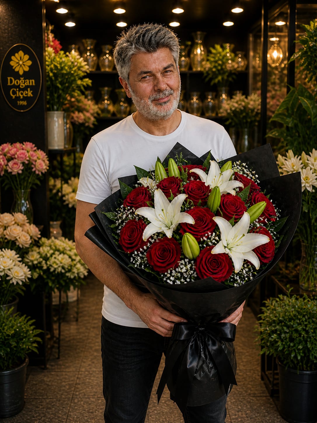 Lüx Lilyumlu Gül Buketi